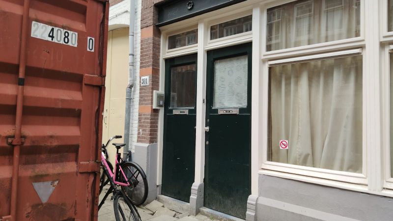 a closed entrance to a bulding in amsterdam