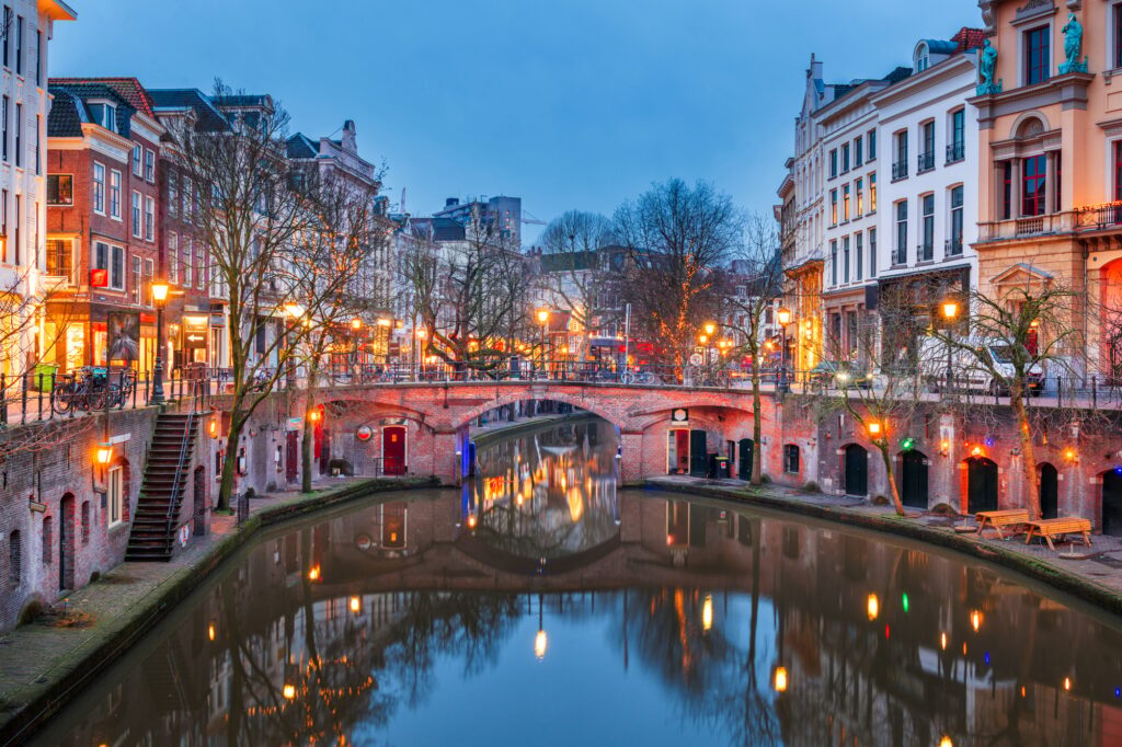 Utrecht, Netherlands Canals at Twilight