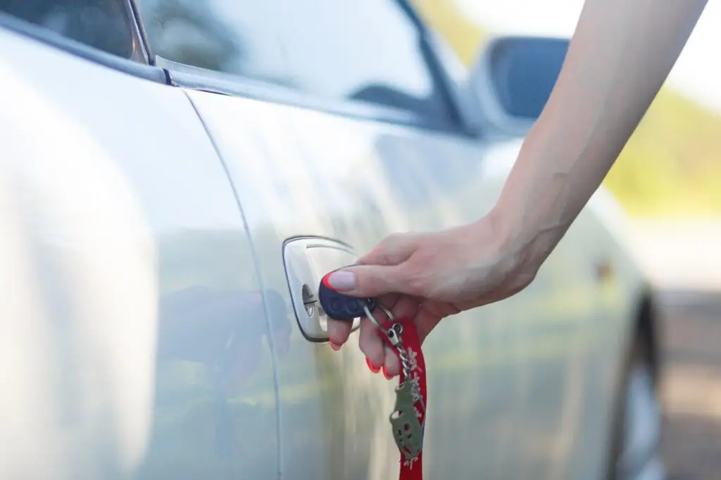 Car keys in a lock.